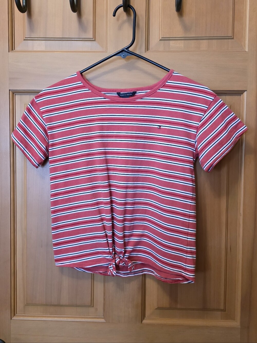 Girl's Tommy Hilfiger Striped Knot-Front Tee